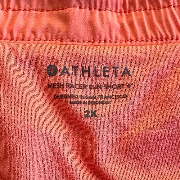 Athleta Mesh Racer Run Short 4" Pink Peach - Size: 2X - Picture 4 of 8